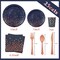 Rose Gold Party Decorations Serve 25, Blue Party Plates and Napkins Sets 175Pcs, Pink and Blue Birthday Plates, Navy Blue Plates for Wedding Briade Party Supplies